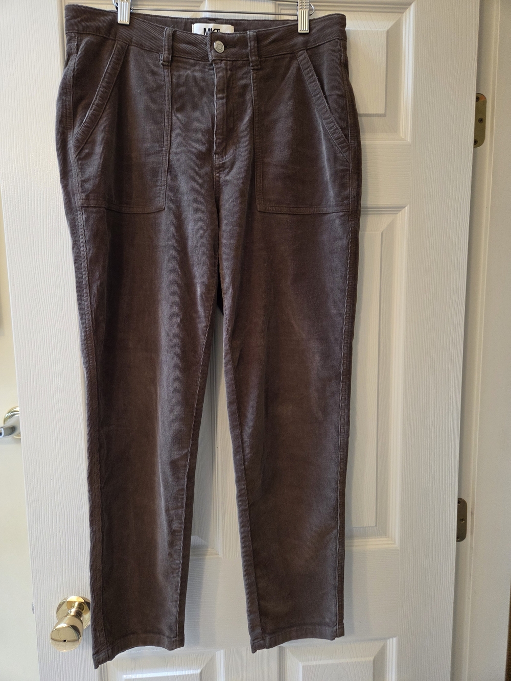 MKT Studio Phenomene Velvet Chic Corduroy Utility Pants Brown Khaki 29